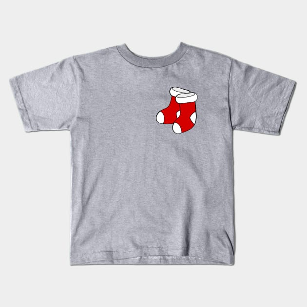 Red and White Socks Kids T-Shirt by traditionation